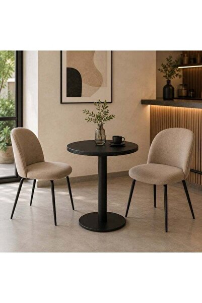 N.zone Modern Circular Coffee Table with Round Top and Sturdy Metal Central B...