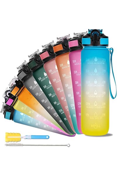 SOLARA Unbreakable Water Bottle 1 Litre with Motivational Time Marker, Leakpr...
