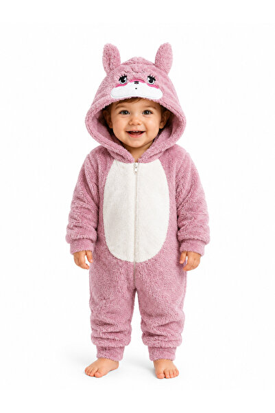 Chicsy Baby Sweet Teddy Bear Patterned Welsoft Plush Hooded Zippered Winter U...
