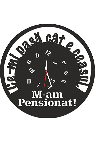 Eom Ceas de Perete Decorativ "M-am Pensionat" – 30 cm, MDF, Mecanism Silențios