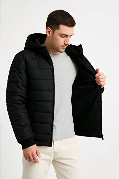 Simala Men's Puffer Jacket with Hooded Zippers, Water Repellent, Quilted Lini...