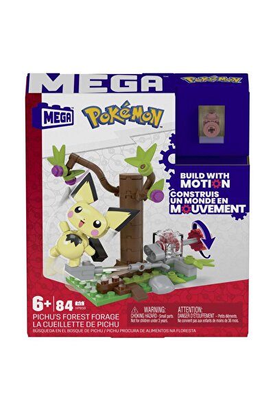 Spinmaster Pokemon Mega Construx Pichu Forest Build Set, 84 Pieces
