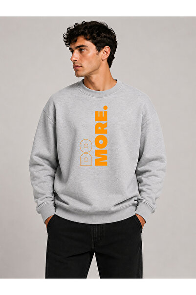 herkesemoda Do More Printed Crew Neck 2 Thread Sweatshirt