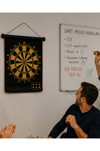 teknodayım Magnetic Dart Board for Family and Friends Games 6 Darts Included