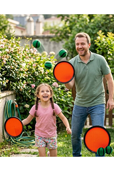 OSKA GLOBAL Ball Catching Game Velcro Racket Set Garden Park Beach Activity Toy