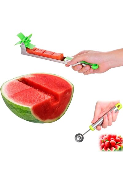 Tazweeq Watermelon Slicer Cutter, Stainless Steel Windmill Knife Corer, Fruit...