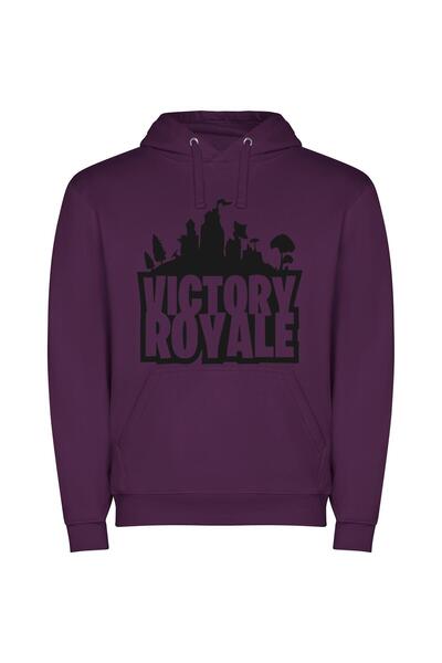 iLovePrints Fancy Fortnite Victory Emblem Φούτερ με κουκούλα σε χρώμα Μωβ