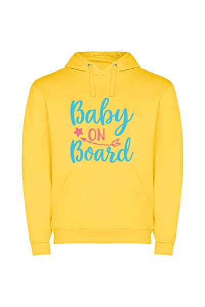 iLovePrints Whimsical Baby Voyage Φούτερ με κουκούλα σε χρώμα Κίτρινο