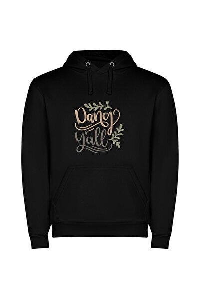 iLovePrints Dance'n'Letter Clean Style Φούτερ με κουκούλα σε χρώμα Μαύρο