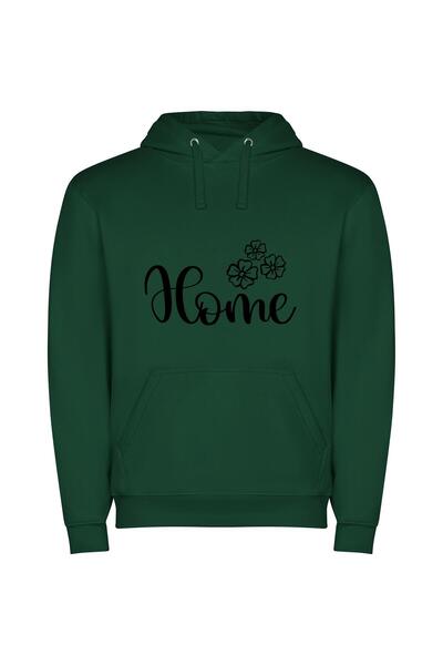 iLovePrints Floral Home Harmony Φούτερ με κουκούλα σε χρώμα Πράσινο