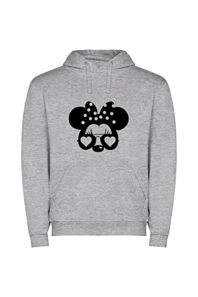 iLovePrints Charming Disney Mouse Portrait Φούτερ με κουκούλα σε χρώμα Γκρι