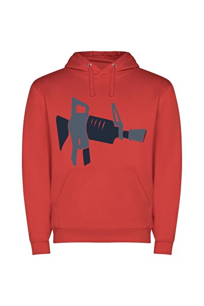 iLovePrints Shadowed Tool Collection Φούτερ με κουκούλα σε χρώμα Κόκκινο