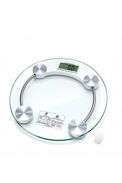 AYACO Dijital Cam Baskül Terazi 180 Kg LCD Ekran 30x30 cm Yuvarlak Cam Banyo ...