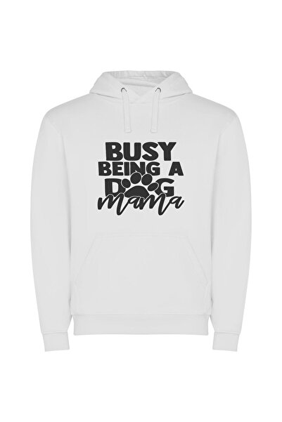iLovePrints Pawsome Mama Hustle Φούτερ με κουκούλα σε χρώμα Λευκό