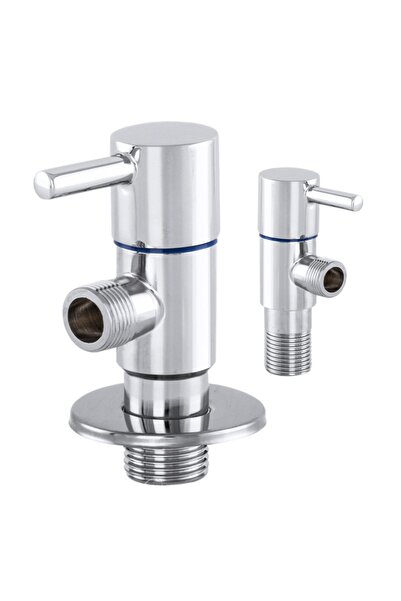 Granitan Robinet colțar 1/2"x3/8", alamă, cap ceramic 1/4 tură, cu rozetă, Crom