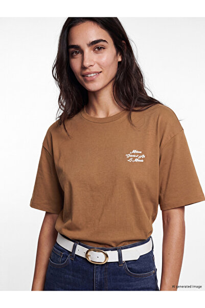 LC Waikiki Brown Oversize Cotton Women's T-Shirt