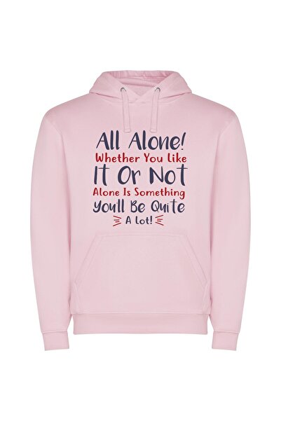 iLovePrints Alone Together Solo Journey Φούτερ με κουκούλα σε χρώμα Ροζ