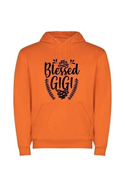 iLovePrints Sacred Bliss SVG Collection Φούτερ με κουκούλα σε χρώμα Πορτοκαλί