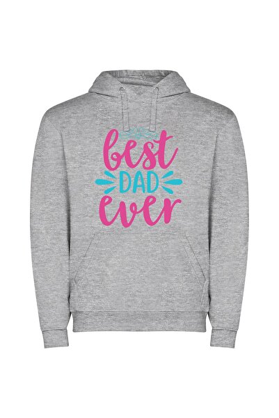 iLovePrints Dad-perfect Typography Bliss Φούτερ με κουκούλα σε χρώμα Γκρι