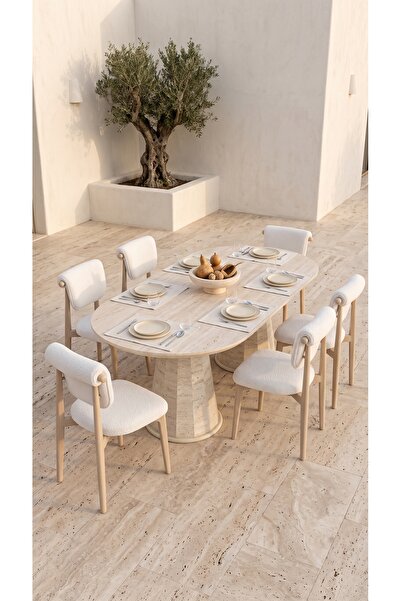 metallion Velora Serisi 6 Kişilik Yemek Masası Takımı 90x160 cm 1. Sınıf MDF ...