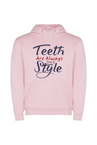 iLovePrints Charming Smiles: Timeless Style Φούτερ με κουκούλα σε χρώμα Ροζ