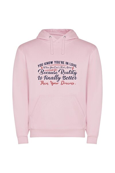 iLovePrints Dreams Turned Reality Φούτερ με κουκούλα σε χρώμα Ροζ