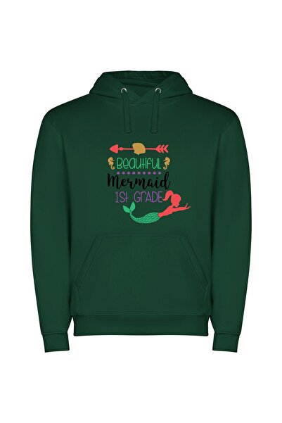 iLovePrints Enchanting Mermaid Magic Φούτερ με κουκούλα σε χρώμα Πράσινο
