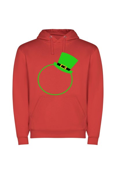 iLovePrints Emerald-Hued Tophat Elegance Φούτερ με κουκούλα σε χρώμα Κόκκινο