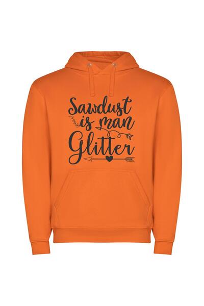 iLovePrints Glamorous Sandist Glitter Art Φούτερ με κουκούλα σε χρώμα Πορτοκαλί