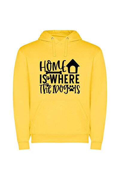 iLovePrints Pawsome Place of Happiness Φούτερ με κουκούλα σε χρώμα Κίτρινο