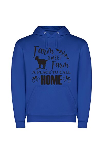 iLovePrints Sweeter Farming Homestead Φούτερ με κουκούλα σε χρώμα Μπλε