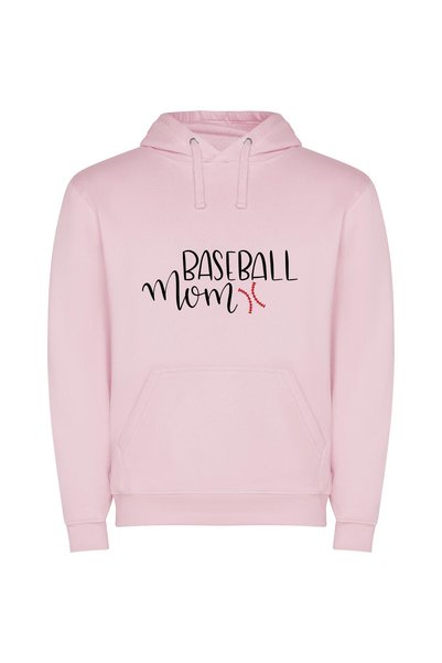 iLovePrints Magnificent Baseball Mom Art Φούτερ με κουκούλα σε χρώμα Ροζ