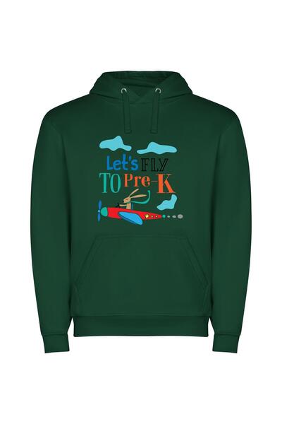 iLovePrints Colorful Pre-K Adventure Φούτερ με κουκούλα σε χρώμα Πράσινο