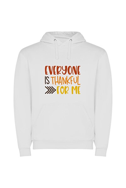 iLovePrints Magical Thankful Graphics Φούτερ με κουκούλα σε χρώμα Λευκό