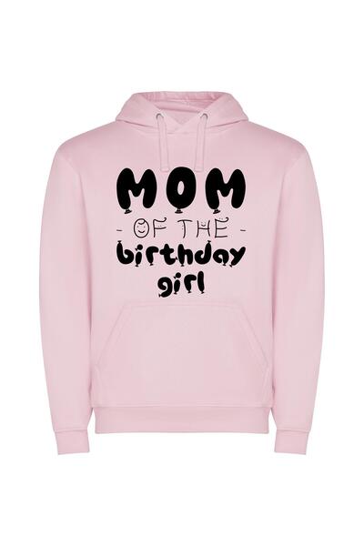 iLovePrints Birthday Balloon Bonanza: Mom! Φούτερ με κουκούλα σε χρώμα Ροζ