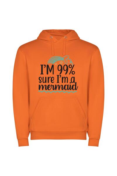 iLovePrints Mermaid Magic Unveiled Φούτερ με κουκούλα σε χρώμα Πορτοκαλί
