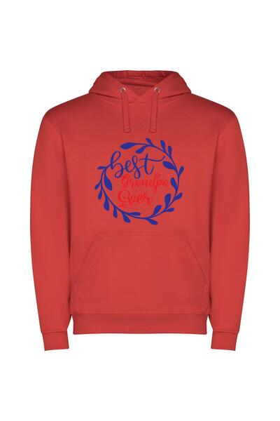 iLovePrints Grandpa's Prideful Wreath Φούτερ με κουκούλα σε χρώμα Κόκκινο