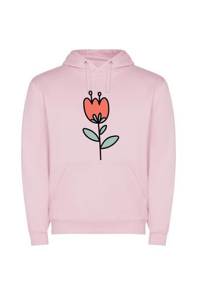 iLovePrints Serene Floral Harmony Φούτερ με κουκούλα σε χρώμα Ροζ