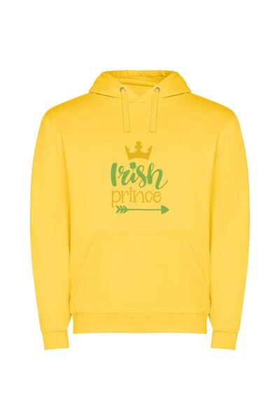 iLovePrints Crowned Irish YouTube Prince Φούτερ με κουκούλα σε χρώμα Κίτρινο