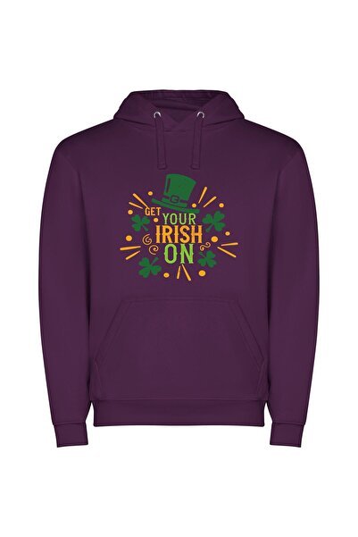 iLovePrints Irish Youtuber's Lucky Charm Φούτερ με κουκούλα σε χρώμα Μωβ
