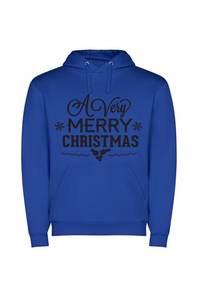 iLovePrints Holly Snowfall Elegance Φούτερ με κουκούλα σε χρώμα Μπλε