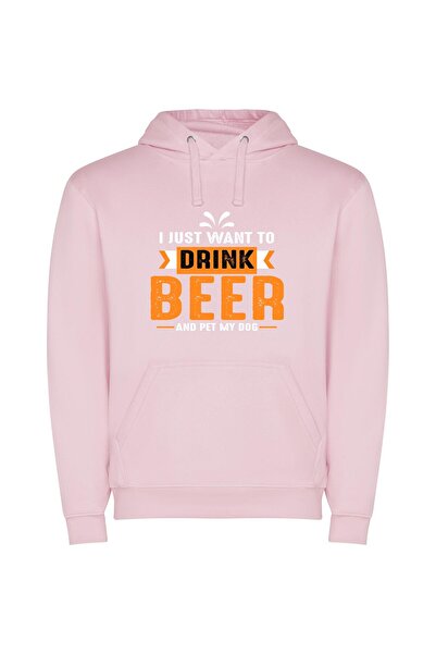 iLovePrints Brew in Style Φούτερ με κουκούλα σε χρώμα Ροζ