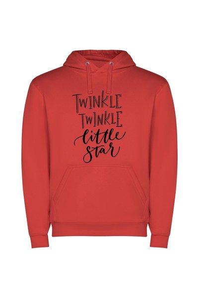 iLovePrints Starlit Hand-Drawn Wonder Φούτερ με κουκούλα σε χρώμα Κόκκινο