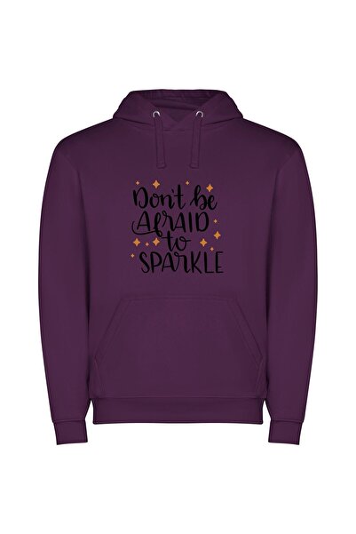 iLovePrints Sparkle, Shine, Embrace It Φούτερ με κουκούλα σε χρώμα Μωβ