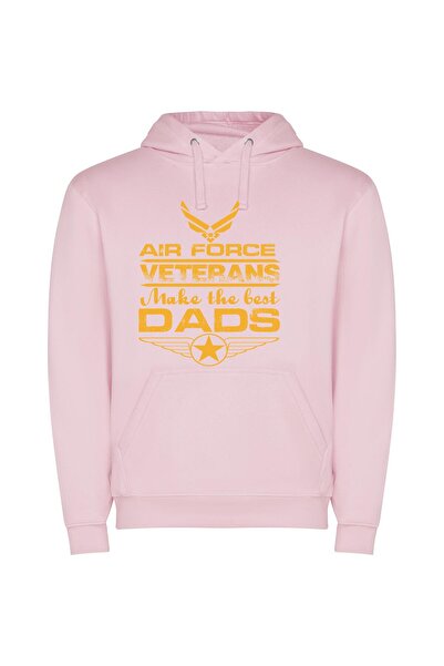 iLovePrints Proud Air Force Dads Φούτερ με κουκούλα σε χρώμα Ροζ