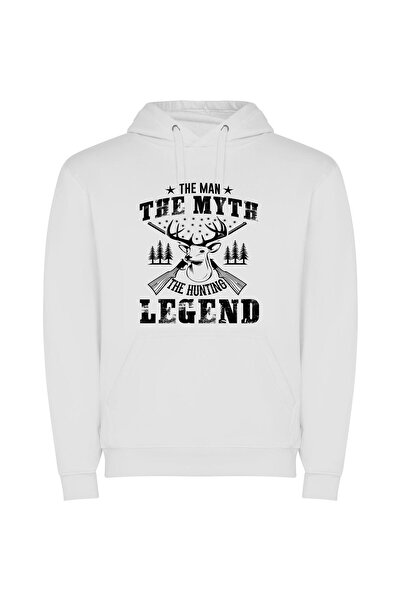 iLovePrints Wild Hunt Leather Style Φούτερ με κουκούλα σε χρώμα Λευκό