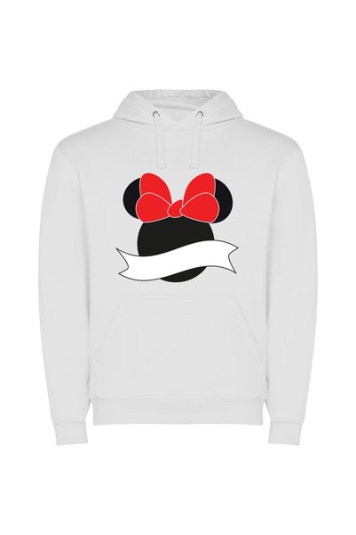 iLovePrints Ribboned Minnie's Elegant Charm Φούτερ με κουκούλα σε χρώμα Λευκό