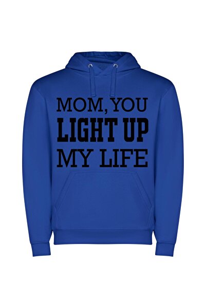 iLovePrints Radiant Mom: Timeless Love Φούτερ με κουκούλα σε χρώμα Μπλε