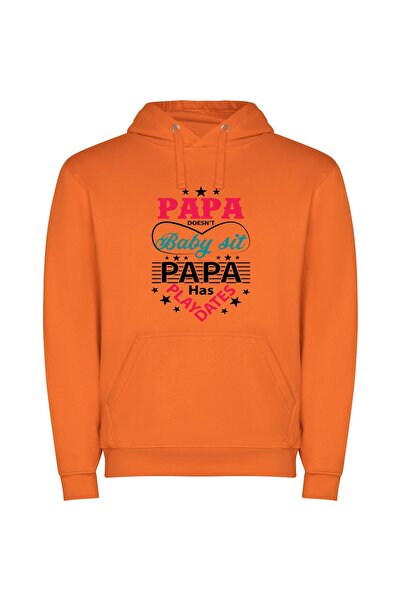 iLovePrints Papa's Baby Sit Combo Φούτερ με κουκούλα σε χρώμα Πορτοκαλί