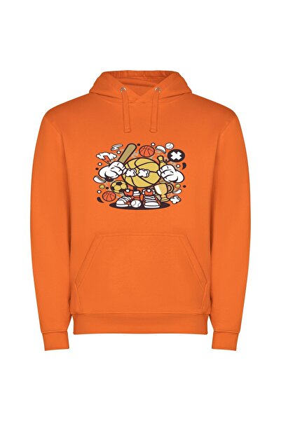 iLovePrints Sporty Mascot Swing Φούτερ με κουκούλα σε χρώμα Πορτοκαλί